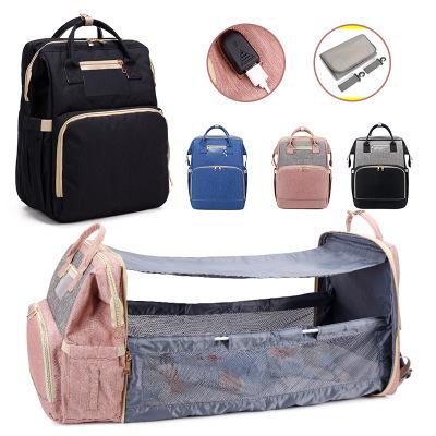 China Washable Motherly Diaper Bag Nylon / Polyester / PU / Oxford Fabric Full Printing for sale
