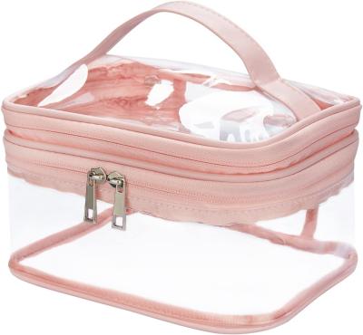 Китай Двухслойная прозрачная косметическая сумка, косметическая сумка, косметическая сумка, гидроизоляционная сумка, туристическая туалетная сумка продается