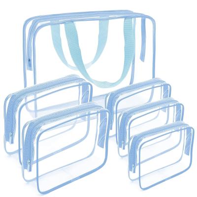 Cina Sacchetto per il trucco trasparente Sacchetti per il trucco cosmetico Set di PVC trasparente con zip portabile in vendita