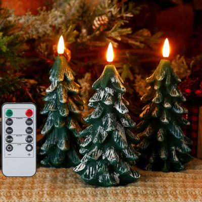 China Versatile Flameless Taper Candles Real Wax Christmas Tree Candles for sale
