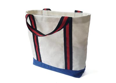 China White And Blue Canvas Tote Bags Grocery Reusable Canvas Shopping Bags for sale