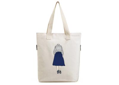 China OEM Canvas Tote Shopper Bag Cotton Material With Zipper For Shopping for sale