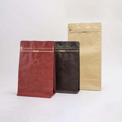 China Custom Printed 250g 500g Kraft Paper Coffee Packaging MOPP Coffee Bean Bags With Valve for sale