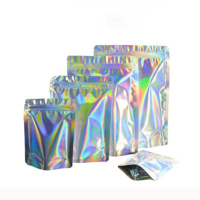 China Mylar Phone Case Holographic Zipper Bag PVC Holographic Printed Plastic Packaging Bags for sale