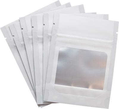 China Smell Proof Foil Mylar Resealable Pouch Laminated Packaging Bags With Clear Window for sale