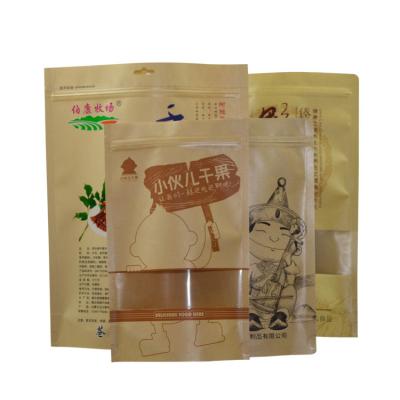 China Biodegradable Sandwich Stand Up Pouch ISO9001 Kraft Paper Pouch With Window for sale