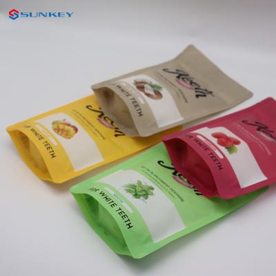 China Sugar Logo Printing Transparent Resealable Plastic Bag Mylar Stand Up Zip Lock Pouch for sale