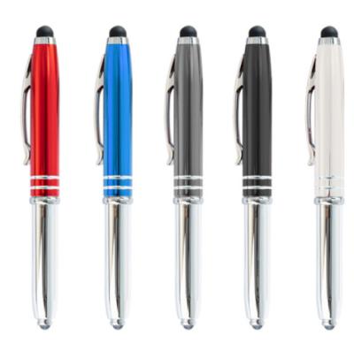 China Supply of LED light pens, touch aluminum tube light pens,  school metal pen with aluminum poles Advertising pen for sale
