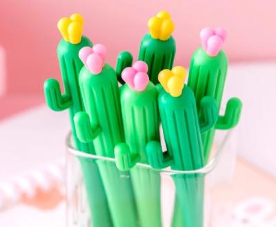 China Cute Cactus Neutral Pen Learning Black Signature Pen Primary School Student Award Gift Creative Stationery for sale