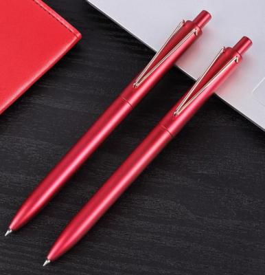 China Signature Pen Business Professional Pen High end Metal Pen with Clip Press type Advertising Pen V-shaped Ball Pen for sale