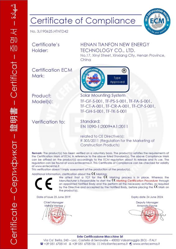 CE - Henan Tianfon New Energy Tech. Co., Ltd