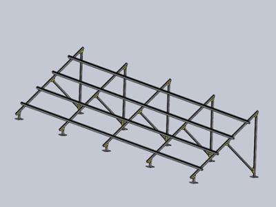 China Galvanized Base Ground Mounted Solar PV Systems , Metal  Photovoltaic Mounting System for sale