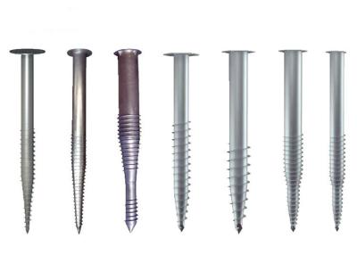 China Metal Ground Screw Piles Steel Anchor Helical Length 1000~3500mm Anticorrosive for sale