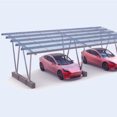 China Residential Carport Solar Systems Aluminum Alloy  PV Panel Support System 130mph Wind Load Custom Size Car Shed Parking for sale