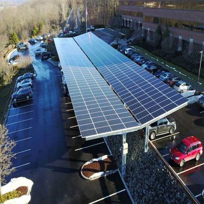 Chine Parenthèse solaire arquée imperméable extérieure de parking de systèmes solaires de parking de pergola de forme à vendre