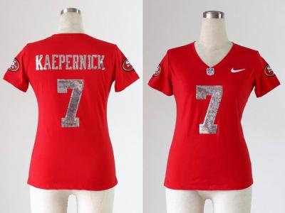 China NFL 49ers 7# Kaepernick Women's Handwork Sequin lettering Fashion jersey for sale