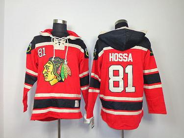 China NHL Chicago Blackhawks 81 Marian Hossa Red Hoodies Jersey Old Time Hockey for sale