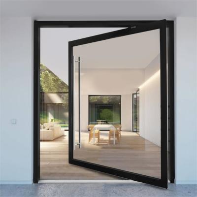 China Ultra Clear Insulated Aluminum Glass Partitions For Spring Pivot Door for sale