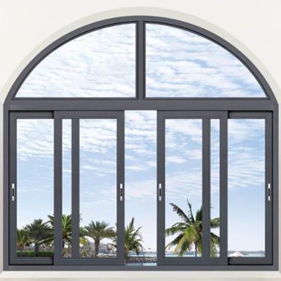 China Insulated Clear Double Glass Window Thermal Broken Aluminium Sliding Window for sale