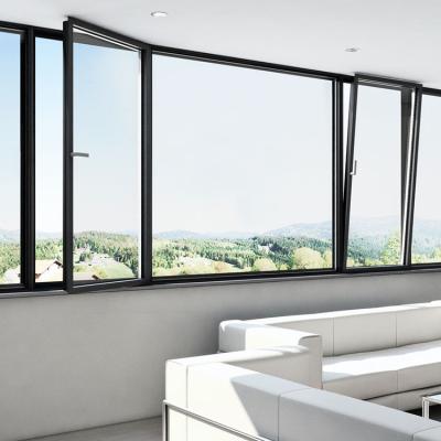 China Tilt Turn Clear Double Insulated Glass Window Ventilation Open Inwards Hopper Windows for sale