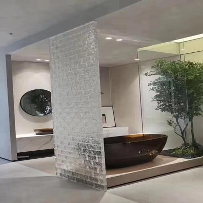 China Office Wall Interior Glass Facade Curtain Mosaic Tile For Bathroom Color Glass Bricks for sale