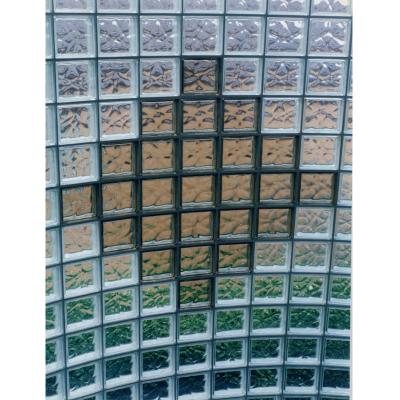 China Clear Ice Textured Glass Bricks With Grooved Card Slots Customizable Color Crystal Glass Blocks for sale
