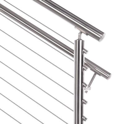 中国 90 - 120mm Height Aluminium Glass Stair Balustrade Wire Cable Railing 販売のため