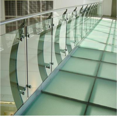China Modern Aluminium Glass Handrail With 8mm - 17.5mm Glass Te koop