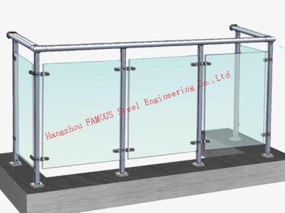 China Spigot Bracket Outdoor Glass Balustrade Toughenend Glass Railing Handrail for sale