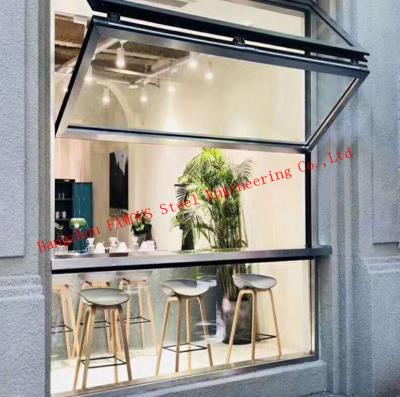 China Restaurant Aluminum Vertical Bifolding Window With Tempered Glass for sale