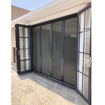 China Anodized Aluminum Fire Attenuation Glass Entry Doors Swing Open for sale