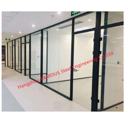 China Aluminum Tempered Glass Partition Walls Fully Enclosed Office Cubicles for sale