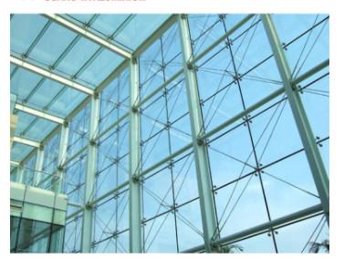 China Pared esmaltada doble de cortina de la pared de la araña Frameless de cristal estructural de Mullionless en venta