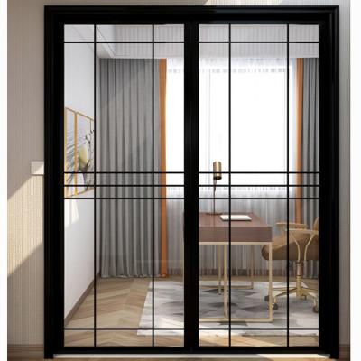 China Narrow Frame Insulating Glass Partition Walls Push Pull Sliding Door Partition for sale
