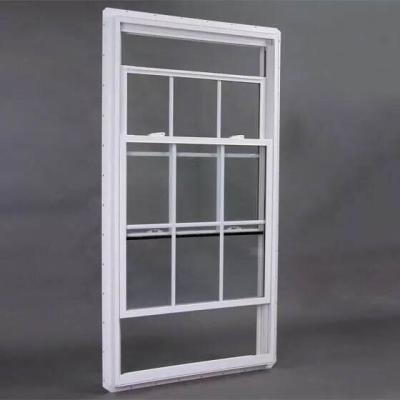 China Vertical Sliding UPVC Double Hung Windows Clear Tempered Glass for sale