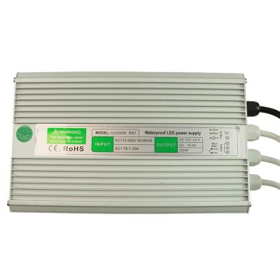 China 200w LED Driver Power Supply , Ip67 LED Tape Light Power Supply Waterproof for sale