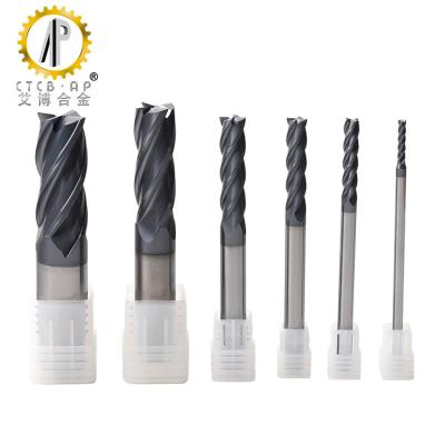 China 4 Flute HRC58 Carbide Flat End Mill For Metal Machining for sale