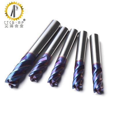 China HRC 65 CNC Passivation Tungsten Carbide End Mill With Chamfered Bottom for sale