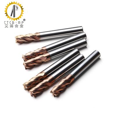 China CNC TiAlSiN Coating Cemented Carbide 4 Flute Milling Cutter for sale