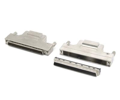 China 1.27mm pitch HPDB Type male SCSI 100pin Connector with metal shell solder for sale
