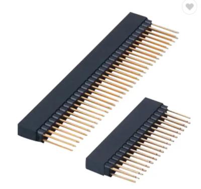 China DIP Single Double Rows Au Flash 2.54mm Pitch Female PCB Connector PC104 PA6T for sale