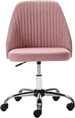 China Mid Back Home Office Swivel Chair Armless Twill Fabric Adjustable For Small Space Living Room Make Up Studying for sale