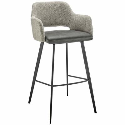 China Upholstery Kitchen Bar Stools With Backs Black Matt Color Modern for sale