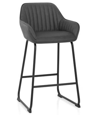 China Retro Color Grey Bar Stool Chairs 53x41x92cm High Back Sturdy For Kitchen for sale