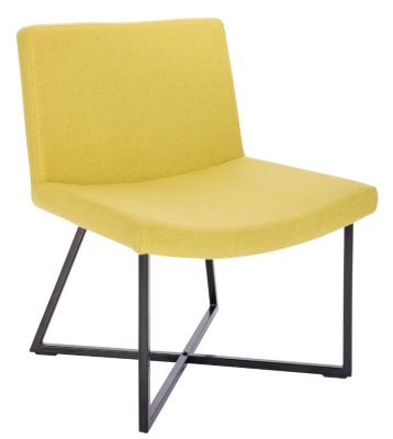中国 ビロード カバー現代アクセントはランバー サポートおよび黒い鋼鉄足を搭載するアクセントの居間の椅子の議長を務める 販売のため