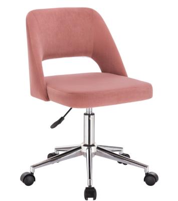 China Pink Wide Swivel Chair Home Office Adjustable Height In Polished Leg for sale