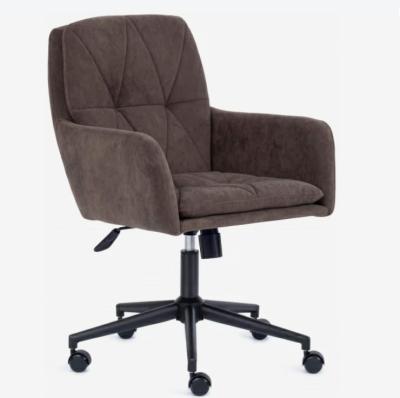 China Padded Coffee Color Swivel Task Chair With Cushion And Adjustable Height for sale