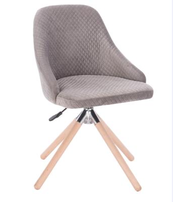 China Pé de madeira do giro de Grey Upholstered Office Chair With de veludo quadrado à venda