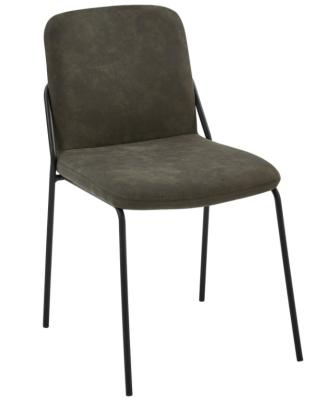 China El café negro del marco de acero tapizó sillas del comedor los 45cm los 30cm en venta