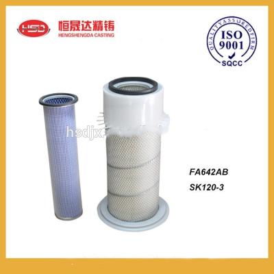 China SK120 3 FA642AB Kobelco Excavator Air Filter for sale